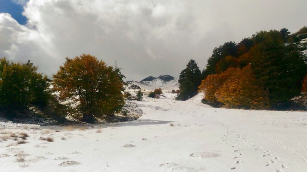 Etna 24.10.17 - Nevicata fuori stagione oltre i 1600 metri